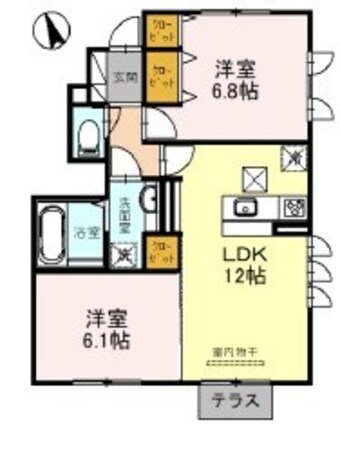 コンフォート西岡本の物件間取画像